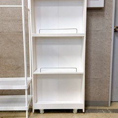 CDラック 棚 ホワイト キャスター付きの画像