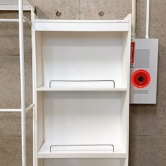 CDラック 棚 ホワイト キャスター付きの画像