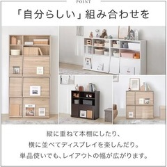 [幅91] ディスプレイ収納ラック フラップ扉付き スッキリ収納 2個組  LOWYAの画像