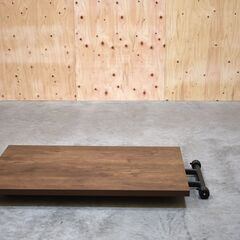 ≪zyt2329ジ限≫ ヴィンテージ風プリント天板 昇降テーブル 幅120cm 奥行80cm 高さ70cm 武田コーポレーション T7-GDT120BR ブラウン系 おしゃれ/ブルックリン/中古家具/宮城県仙台市 70707-10の画像
