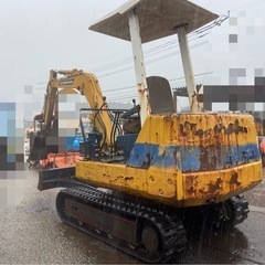ユンボ コマツ 油圧ショベル ゴムキャタ PC20-6 アワメータ3218時間 作動確認済み 中古 海運可の画像