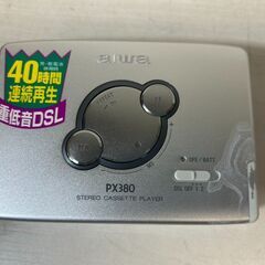 ￥1000/9445-06★希少 AIWA アイワ HS-PX380 ステレオカセットプレーヤー 1998年購入 ヴィンテージ 箱・付属品あり ジャンク扱い★の画像