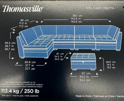 【ドリーム川西店御来店限定】Thomasville 布製モジュラーソファ6人掛け／【99540000027365】