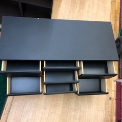 木製ローキャビネット　ブラックの画像
