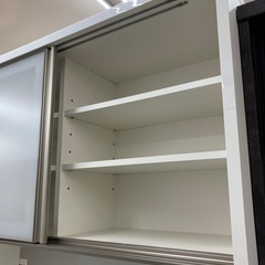🍽️松田家具🍽️日本製🍽️2面レンジボード🍽️ホワイト🍽️ハイカウンター🍽️ハイグロス🍽️スチームオーブン対応🍽️2237の画像