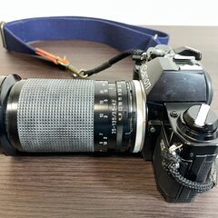 9830-10★Canon/キャノン/フィルム一眼レフ/AL-1/TAMRON製レンズ付属/専用ストラップ/ブラック/レトロ/望遠レンズ★の画像
