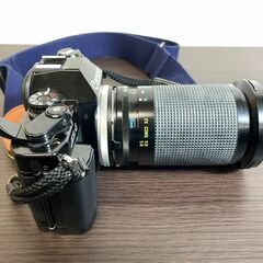 9830-10★Canon/キャノン/フィルム一眼レフ/AL-1/TAMRON製レンズ付属/専用ストラップ/ブラック/レトロ/望遠レンズ★の画像