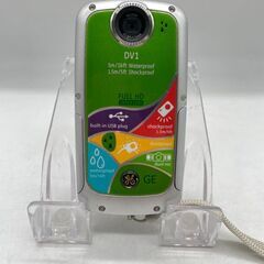 9638-10  GE/ジーイー/FULL HD/フルハイビジョン/デジタルビデオカメラ/ビデオカメラ/DV1/Lime Green/ライムグリーン/赤目補正/防水機能/耐落下性能/の画像