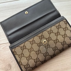 GUCCI グッチ ラブリーハート 二つ折り 長財布 GG柄　キャンバス　レザー レディス　小銭入れ　中古の画像