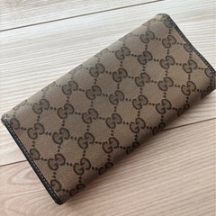 GUCCI グッチ ラブリーハート 二つ折り 長財布 GG柄　キャンバス　レザー レディス　小銭入れ　中古の画像