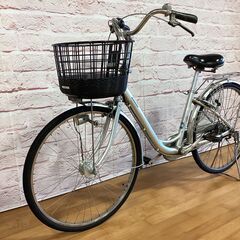  【大人用】整備済中古自転車 ブリヂストン 軽いアルミフレーム 26型カルーサ 銀色 <自転車のオオムラ 静岡店>の画像
