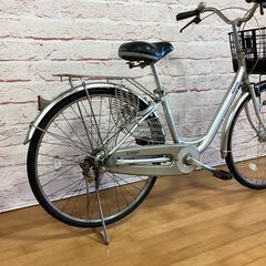  【大人用】整備済中古自転車 ブリヂストン 軽いアルミフレーム 26型カルーサ 銀色 <自転車のオオムラ 静岡店>の画像