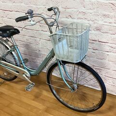 【大人用】整備済中古自転車 ブリヂストン 軽いアルミフレーム 26型カルーサ 水色 <自転車のオオムラ 静岡店>の画像