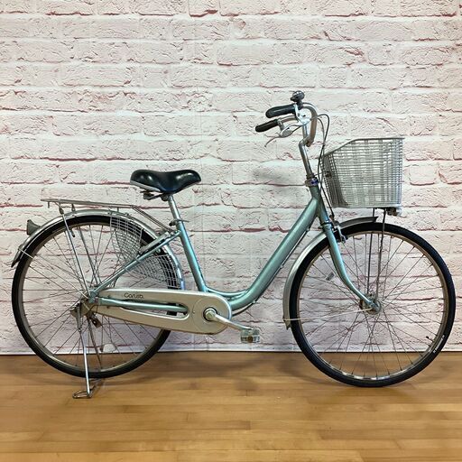 【大人用】整備済中古自転車 ブリヂストン 軽いアルミフレーム 26型カルーサ 水色 <自転車のオオムラ 静岡店>
