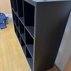 【IKEA KALLAX】ブラック　幅147×奥行き39×高さ112(cm)／イケア　カラックス　棚　収納の画像