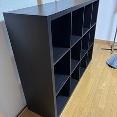 【IKEA KALLAX】ブラック　幅147×奥行き39×高さ112(cm)／イケア　カラックス　棚　収納の画像