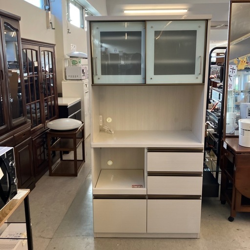 ☆値下げ☆T2507-108 キッチンボード ホワイト W915 キズ汚れ有り 上下分割不可