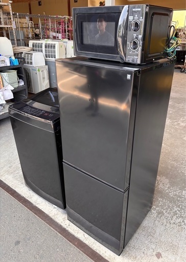 ? ブラック家電セット  ニトリ 洗濯機・冷蔵庫 ＋おまけ電子レンジ ?【配達可能・保証付き】