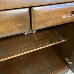 T2507-109 カップボード ブラウン W850 キズ汚れ有りの画像