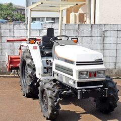 新潟発 ヤンマー トラクター F235D アワー1512h 中古 23馬力 4WD バッテリー新品 動作確認済 再塗装 自作キャノピー 中古 倉庫保管の画像