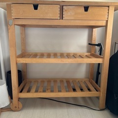 IKEA 木製キッチンワゴン 2引き出し付き