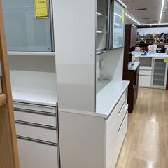 【リユースのサカイ野々市店】レンジボード ニトリ アルミナ140 ホワイト W(幅)140.5×D(奥行き)38.5×H(高さ)201 ※クリーニング済みの画像