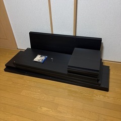 【IKEA KALLAX】ブラック　幅147×奥行き39×高さ112(cm)／イケア　カラックス　棚　収納の画像