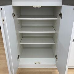 【リユースのサカイ野々市店】レンジボード ニトリ アルミナ140 ホワイト W(幅)140.5×D(奥行き)38.5×H(高さ)201 ※クリーニング済みの画像