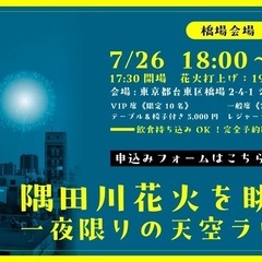 🎆 隅田川花火を眺める一夜限りの天空ラウンジ（橋場）で花火…