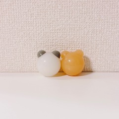 光るスーパーボール2個セット　クマ&パンダの画像