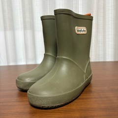 レインブーツ 長靴 19cm カーキの画像
