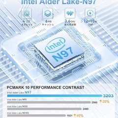 ミニPC N97 mini pc 最大3.60GHz Windows11 Pro 8GB 256GB SSD最大2TB拡張可 の画像