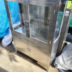 ②　レトロ　薬品庫　ステンレス　キャビネット