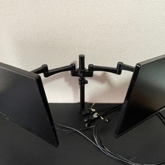 iiyama モニター付き IKEA 昇降デスク 黒 の画像