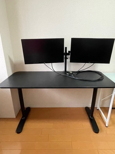 iiyama モニター付き IKEA 昇降デスク 黒