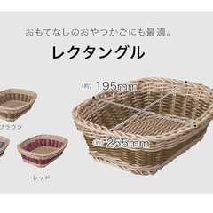シービージャパン かご バイカラー ブラウン 洗える バスケット レンジ対応 レクタングルの画像
