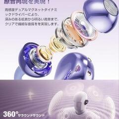 【新品未開封】イヤーカフ オープンイヤー 骨伝導イヤホン ノイズキャンセリング パープルの画像