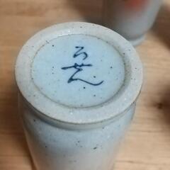 桜模様の陶器湯飲み5個セットの画像