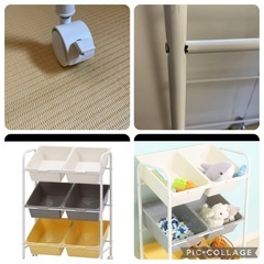 お片付けラック おもちゃ収納 6マス おもちゃ箱 収納棚 軽量 ストッパー付きの画像