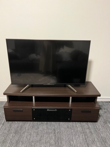 【美品】収納力◎ 幅119cmテレビボード ブラウン 木製 ローボード かねたや製