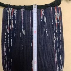 南部裂織 巾着(紺地)の画像