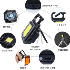 【取引中】2個入りLEDライト キーホルダー ミニライト ミニ投光器 懐中電灯 充電式の画像