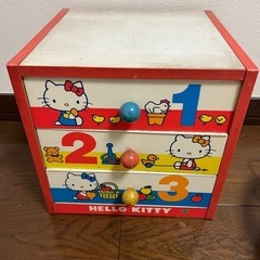 ハローキティ 収納ケース 3段 ワイド レトロ チェスト 2000年 ハローキティ 収納ケース 3段 ワイド レトロ チェスト 2000年