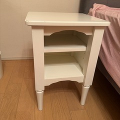 フランフラン　ミーオ ナイトテーブル ホワイト（W350×H500）