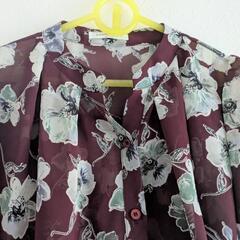 まとめ割あり♪新品♪韓国購入ブラウス♪ワインレッド♪オルチャンファッションの画像