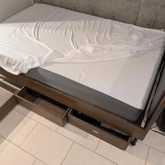 マットレス付き セミダブルベッド 収納付きの画像