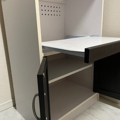レンジ台 食器棚 炊飯器置き 扉付き キッチン収納の画像