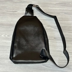 未使用　ショルダーバッグ　ボディバッグ　黒　PU 合皮　レザー　クロコ　型押しの画像