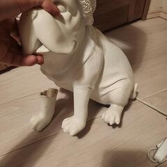 francfranc フレンチブルドッグ テーブルランプ 白いニット帽付きの画像