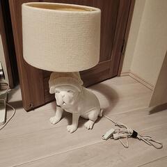 francfranc フレンチブルドッグ テーブルランプ 白いニット帽付きの画像